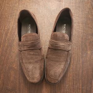 Kenneth Cole Reaction Mens Softball Penny Loafers Dark Taupe Oxfords Siz…
